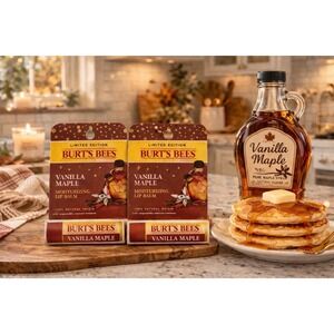 Burt's Bees Vanilla Maple Lip Balm 2 Pack Discontinued Limited Edition